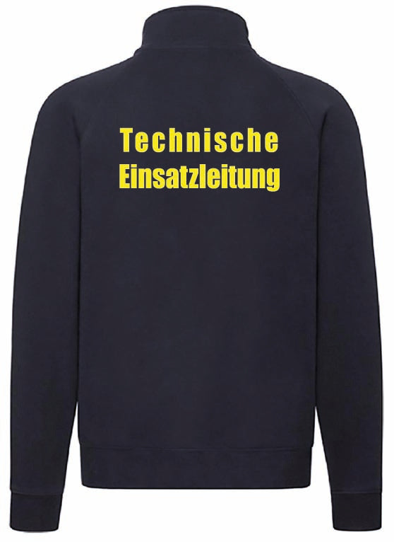 TEL Sweatshirtjacke ohne Kapuze Damen Navy – Rückansicht