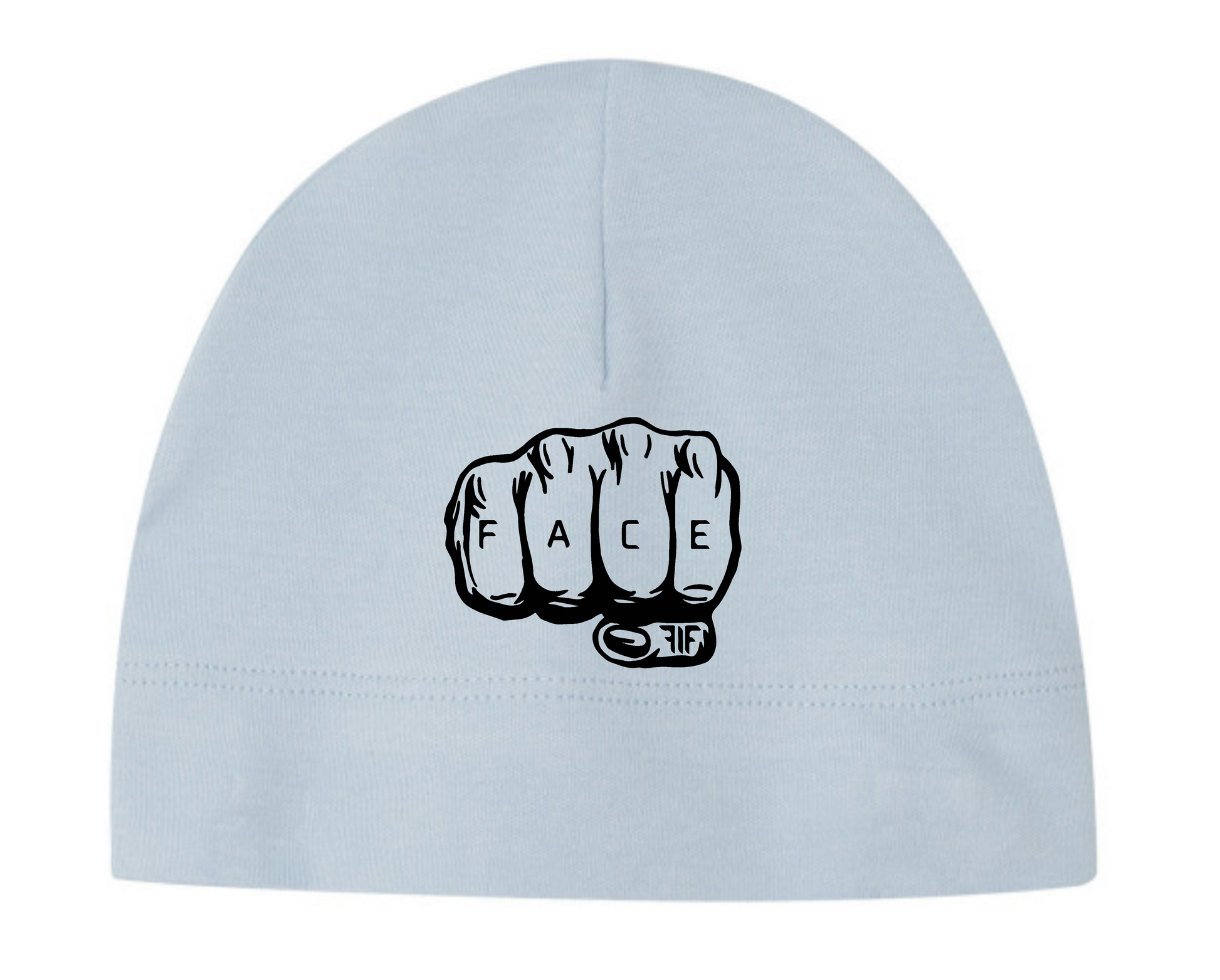Light Blue Fist design black print