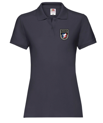 FF53 Poloshirt Damen Navy mit weißem Feuerwehr-Logo
