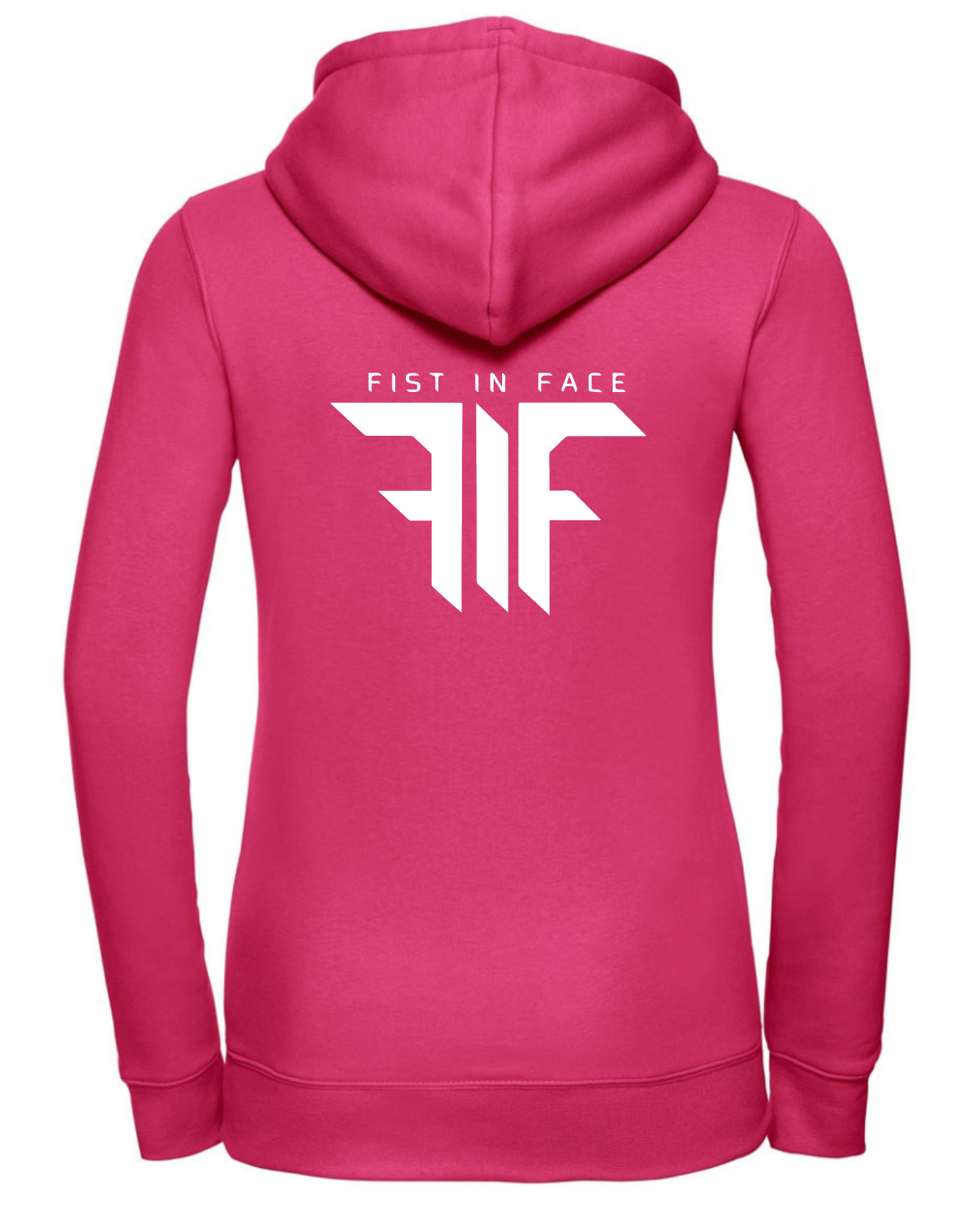 FIF Fist in Face Women's Hoodie Pink back white print