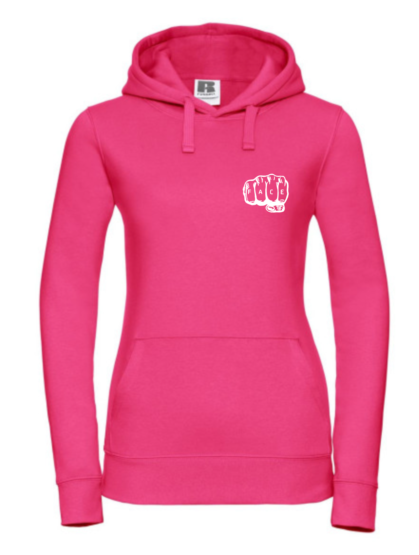 FIF Fist in Face Women's Hoodie Pink front white print