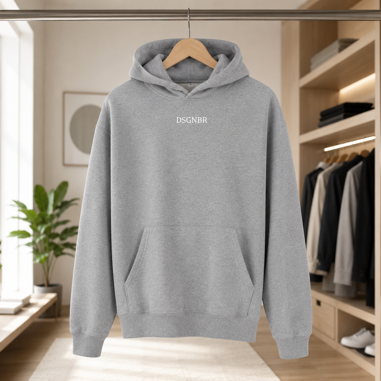 DSGNBR Hoodie Unisex Grey Detailansicht