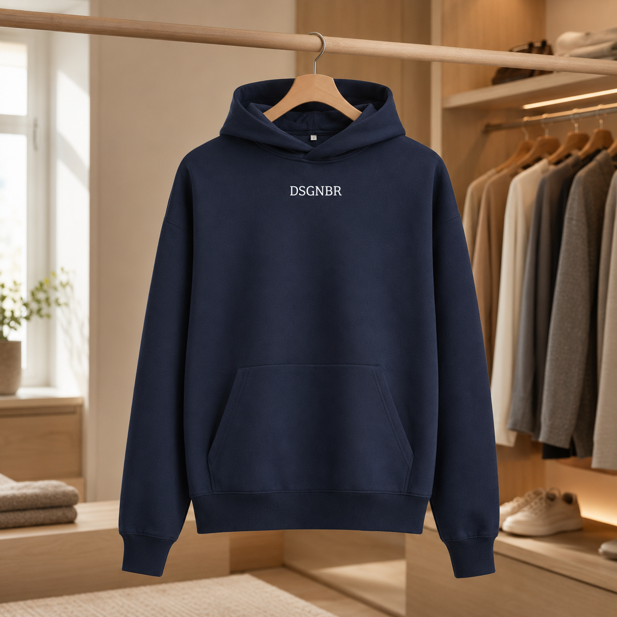 DSGNBR Hoodie Unisex Navy Detailansicht
