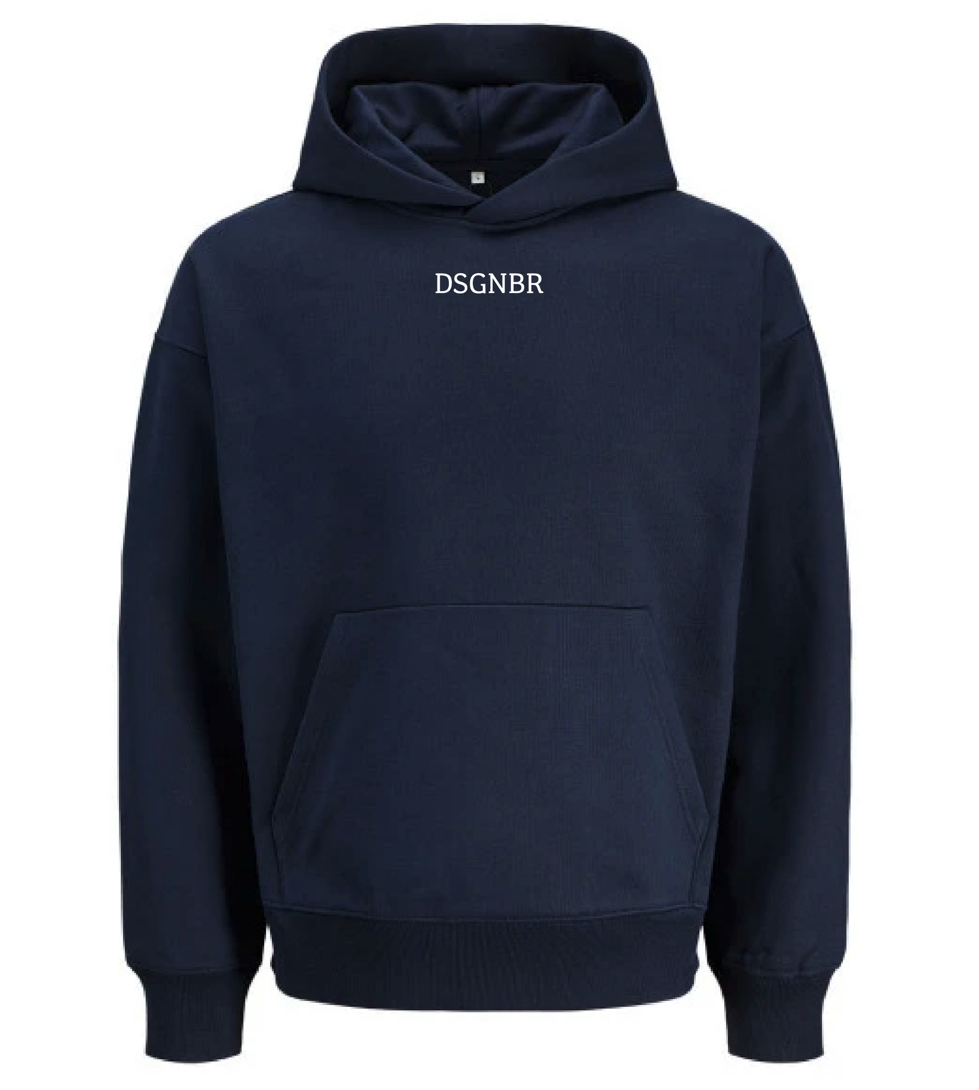 DSGNBR Hoodie Unisex Navy mit Brustschriftzug