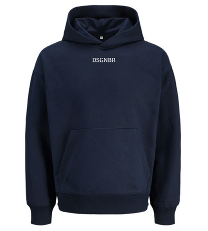 DSGNBR Hoodie Unisex Navy mit Brustschriftzug