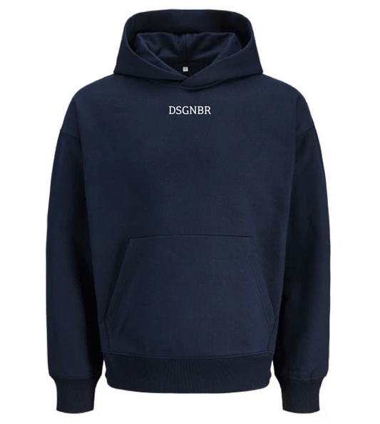 DSGNBR Hoodie Unisex Navy mit Brustschriftzug