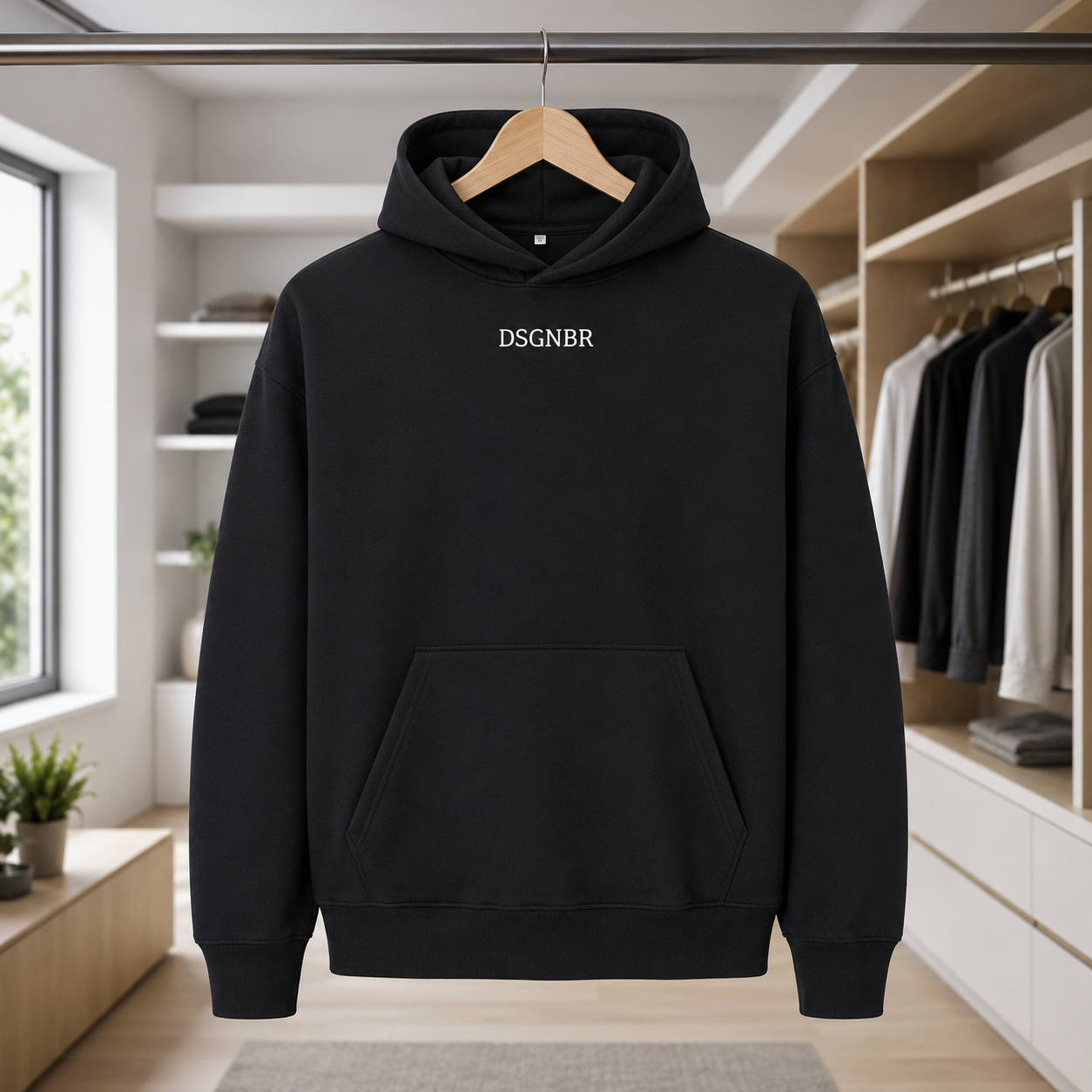 DSGNBR Hoodie Unisex Black Detailansicht