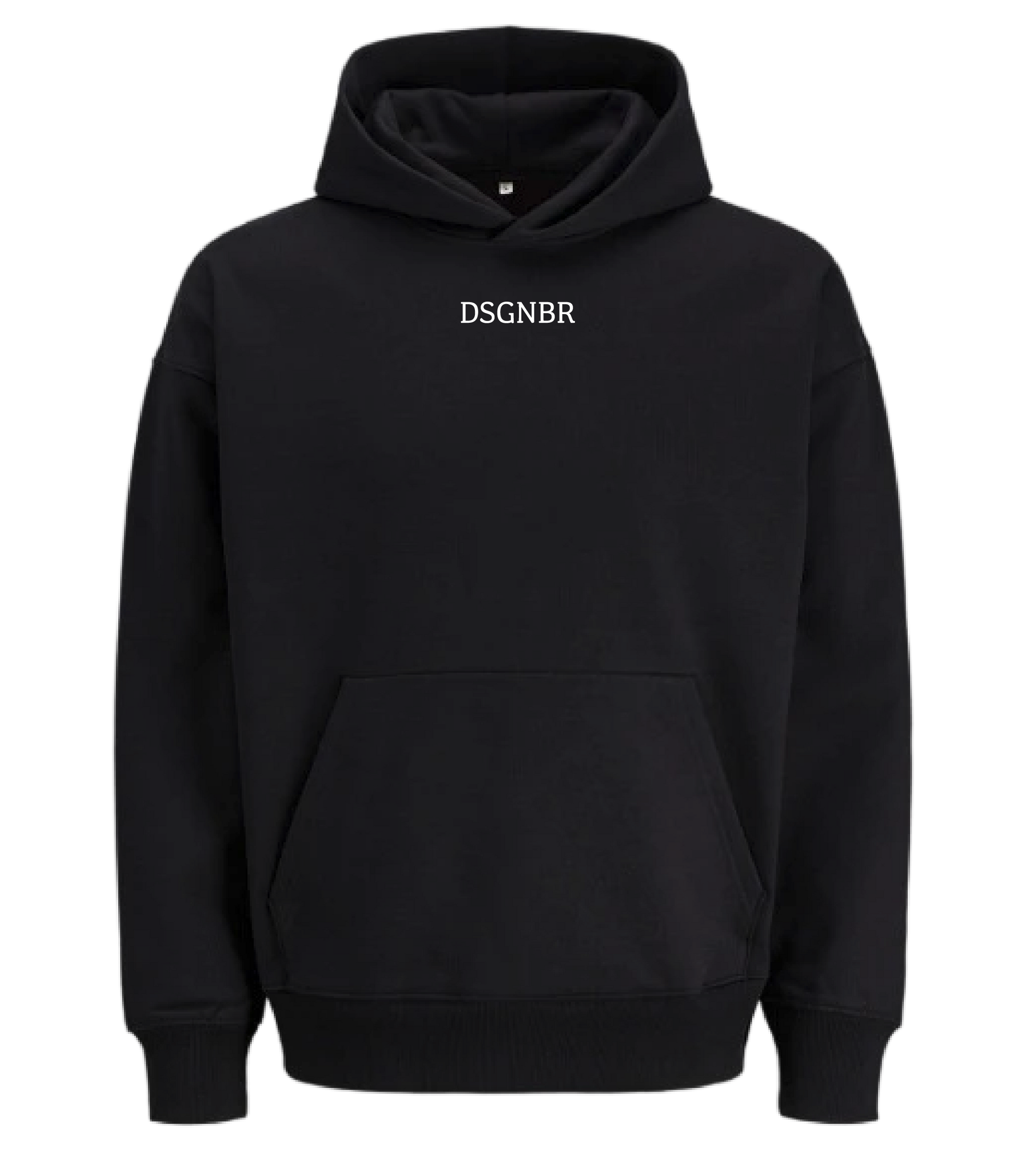 DSGNBR Hoodie Unisex Black mit Brustschriftzug