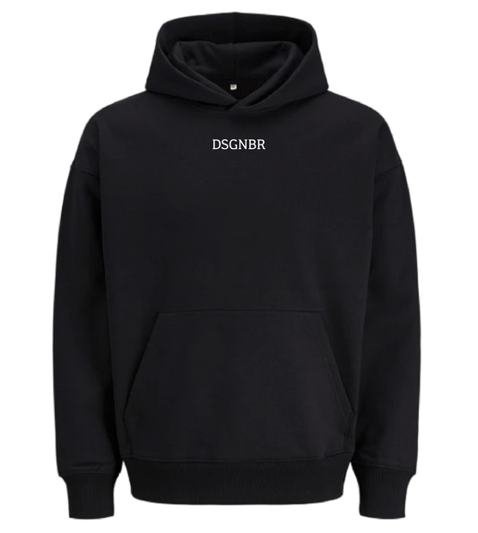 DSGNBR Hoodie Unisex Black mit Brustschriftzug