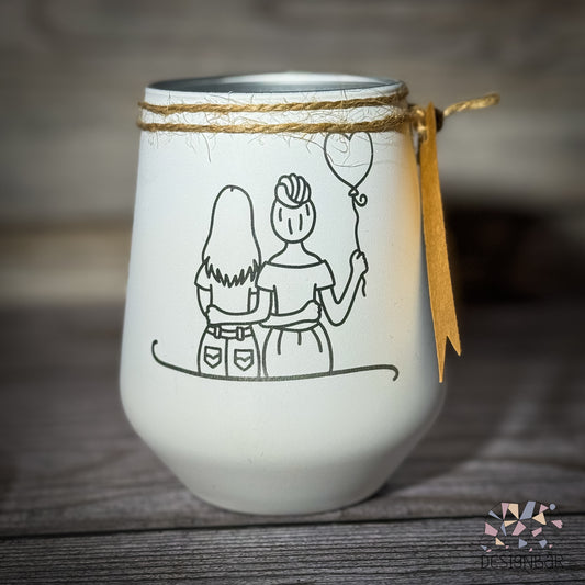 Windlicht „Freundinnen mit Herzballon" von Designbär