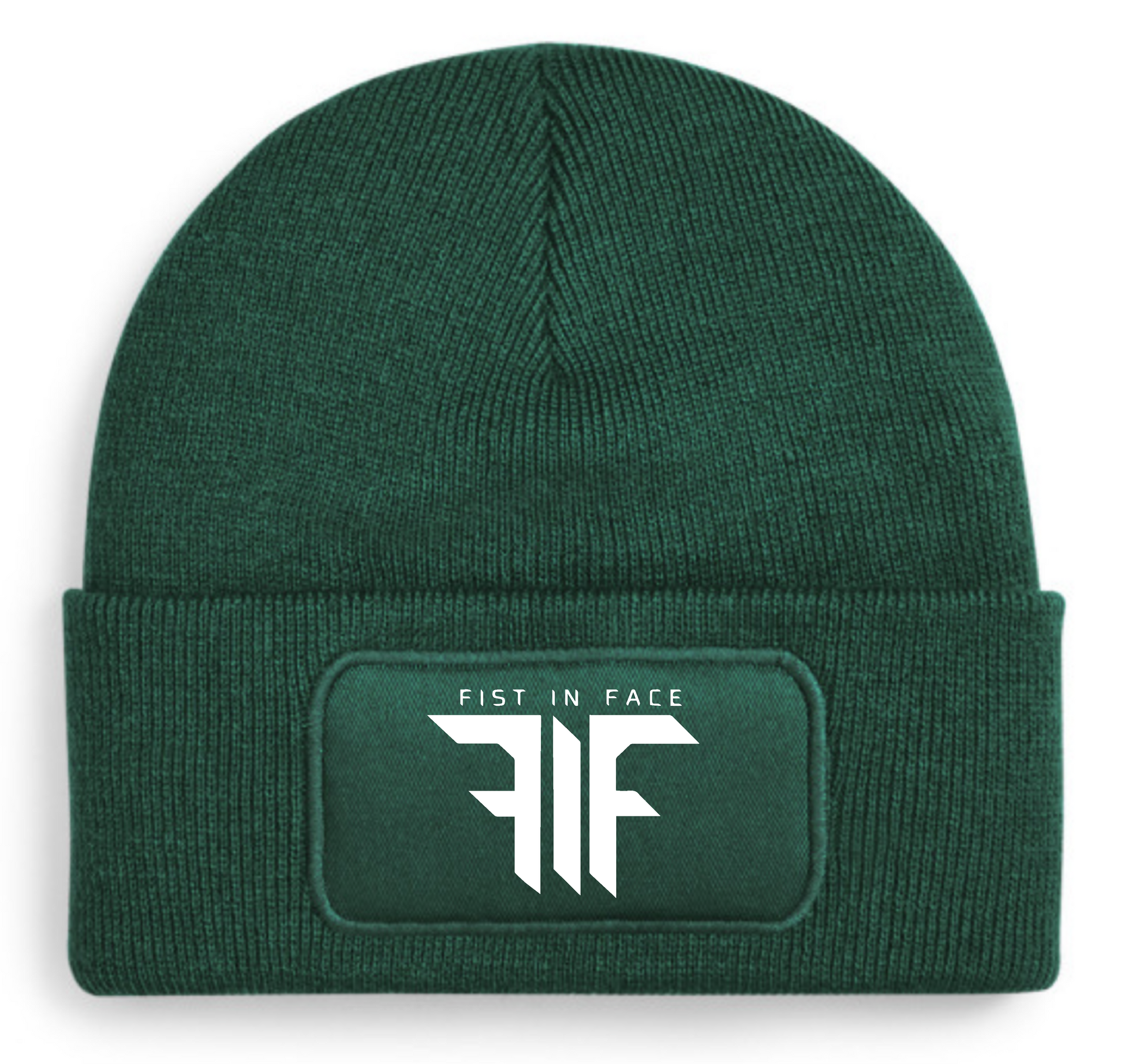 FIF Fist in Face Beanie Bottle Green FIF design white print