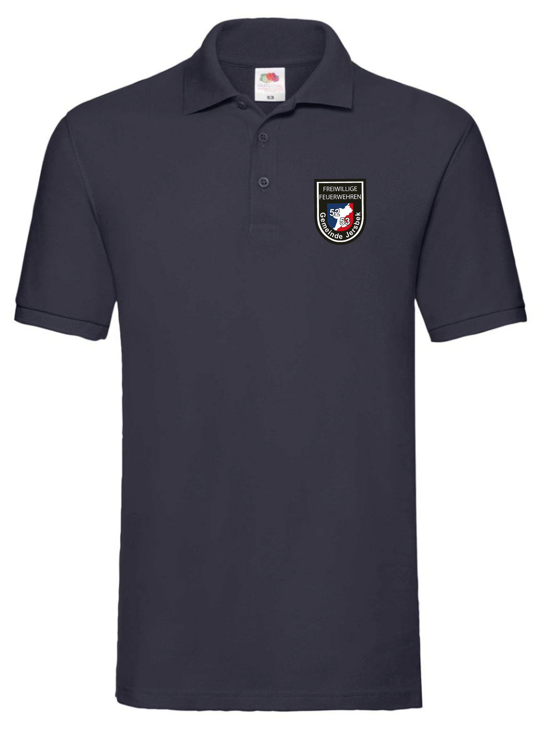 FF53 Poloshirt Navy mit weißem Feuerwehr-Logo