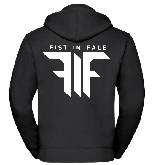 FIF Fist in Face Unisex Zip Hoodie Black back