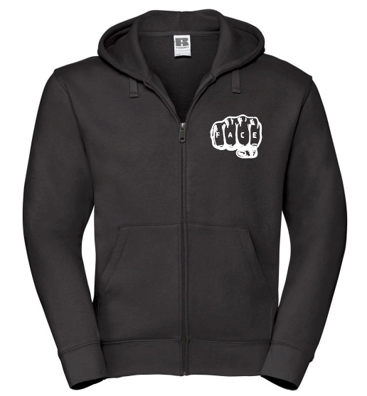 FIF Fist in Face Unisex Zip Hoodie Black front