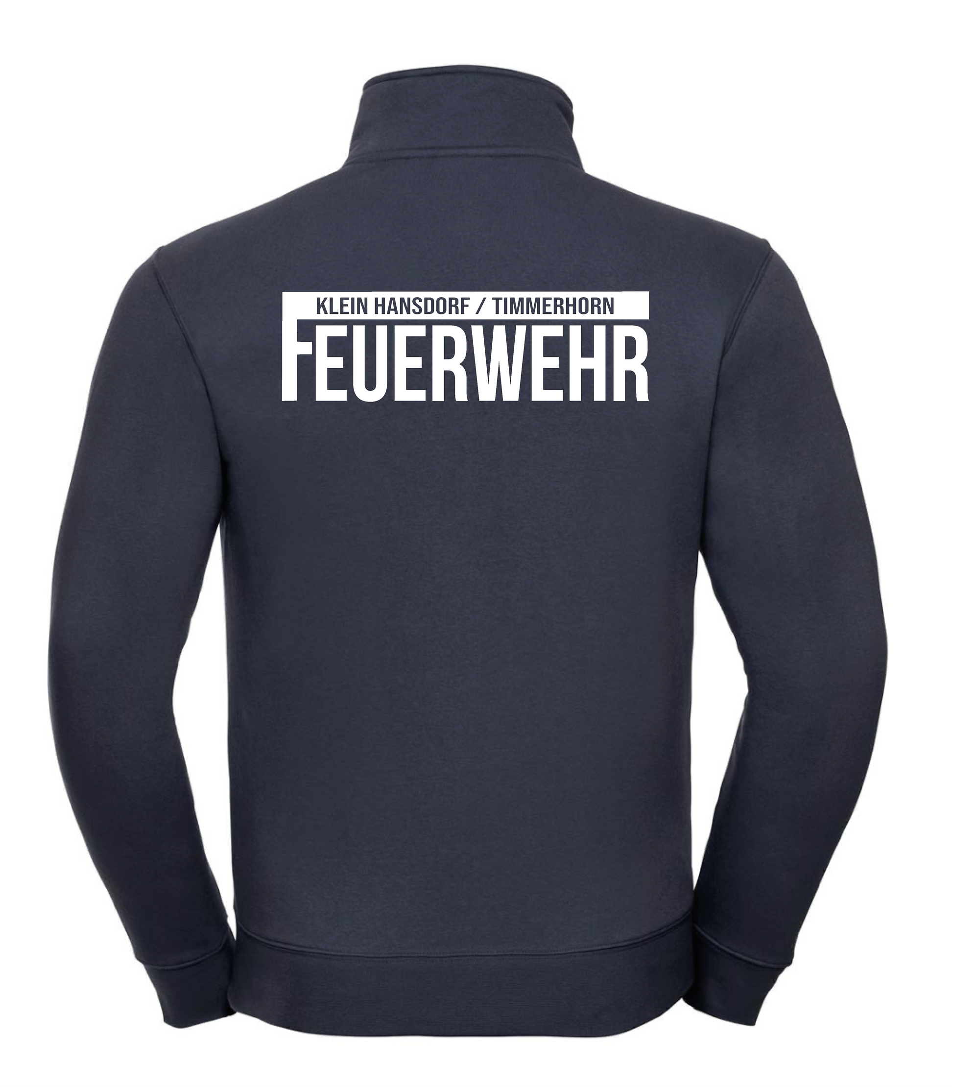 FF53 Sweatshirtjacke ohne Kapuze Navy – Rückansicht