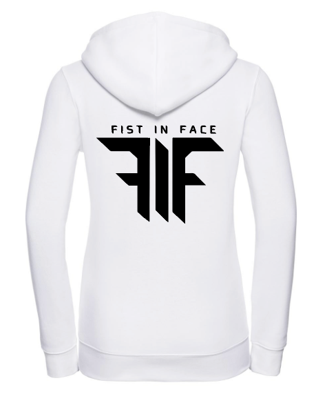 FIF Fist in Face Women's Zip Hoodie White back