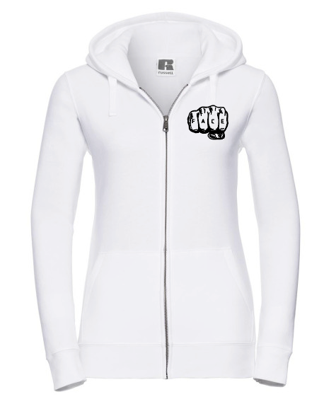 FIF Fist in Face Women's Zip Hoodie White front