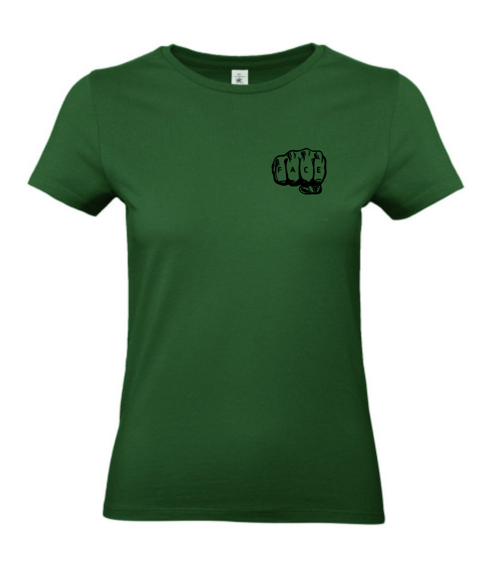 FIF Fist in Face Women's T-Shirt Bottle Green front black print