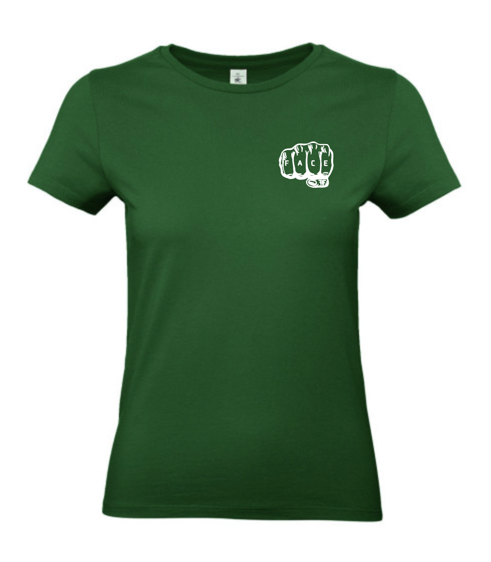 FIF Fist in Face Women's T-Shirt Bottle Green front white print