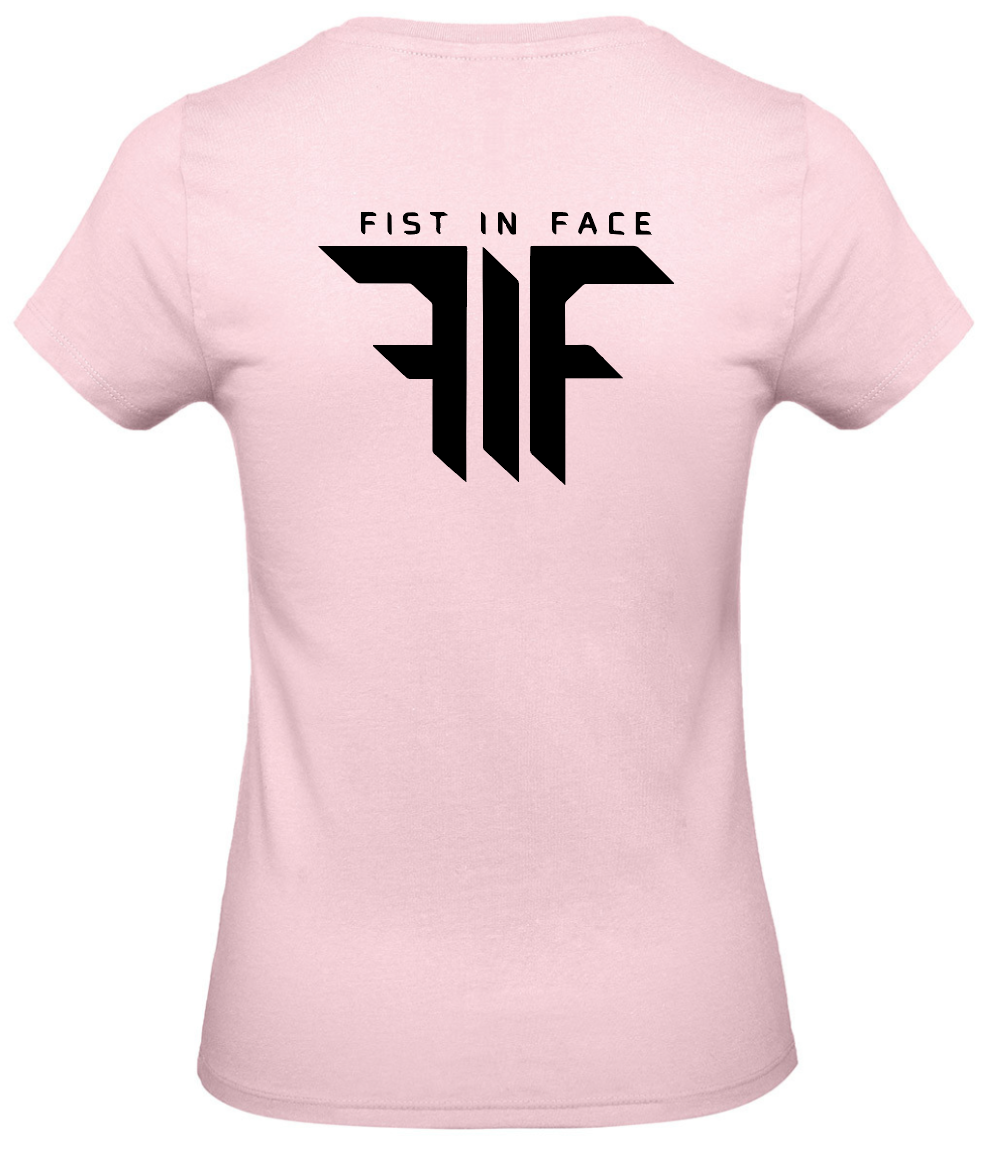 FIF Fist in Face Women's T-Shirt Orchid Pink back black print