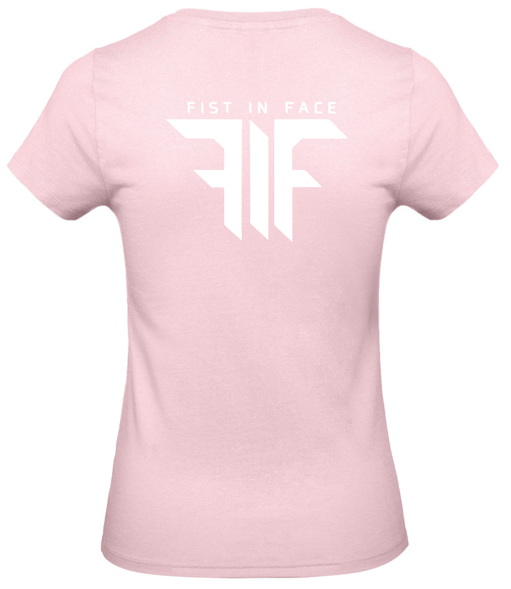 FIF Fist in Face Women's T-Shirt Orchid Pink back white print
