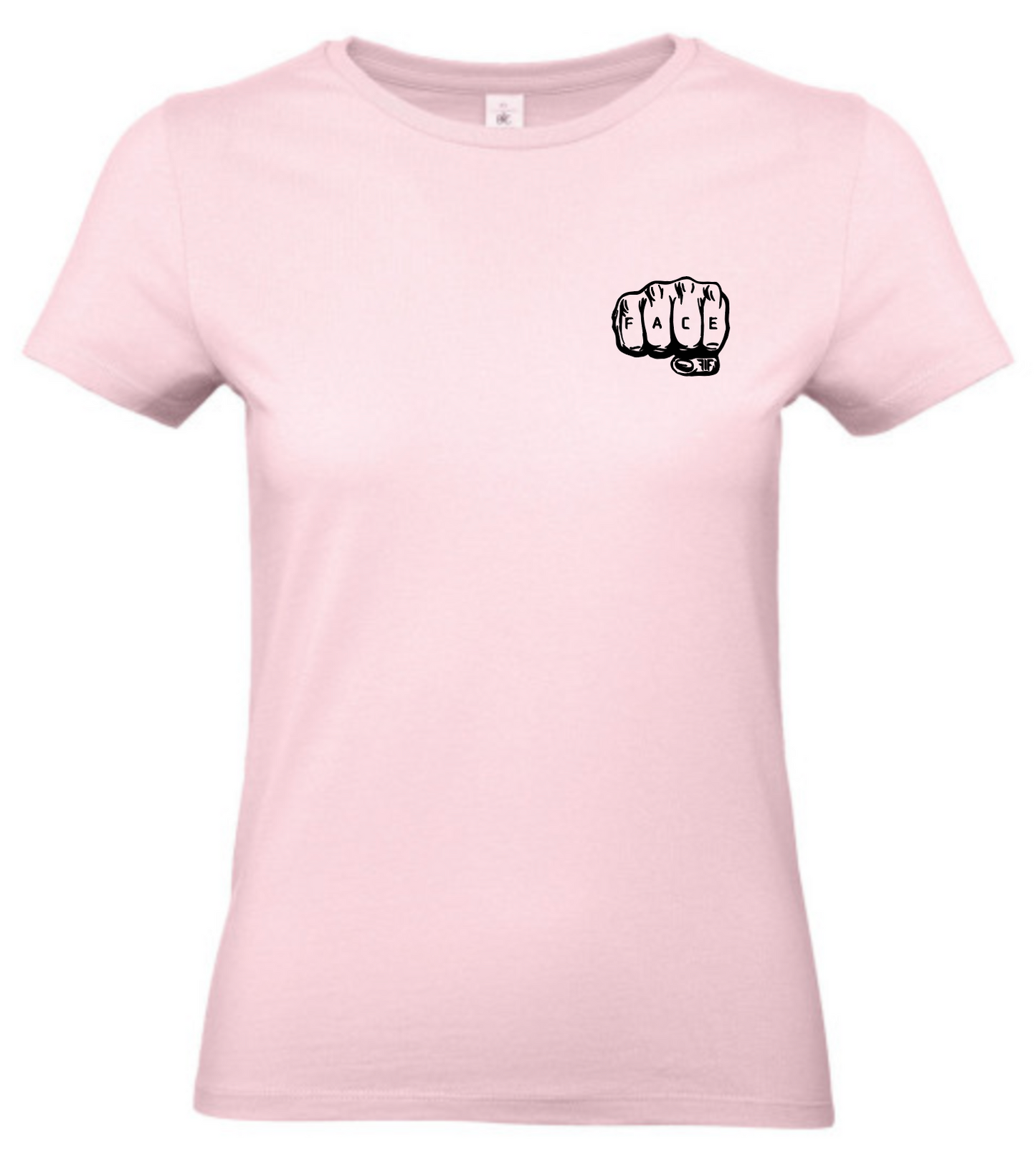 FIF Fist in Face Women's T-Shirt Orchid Pink front black print