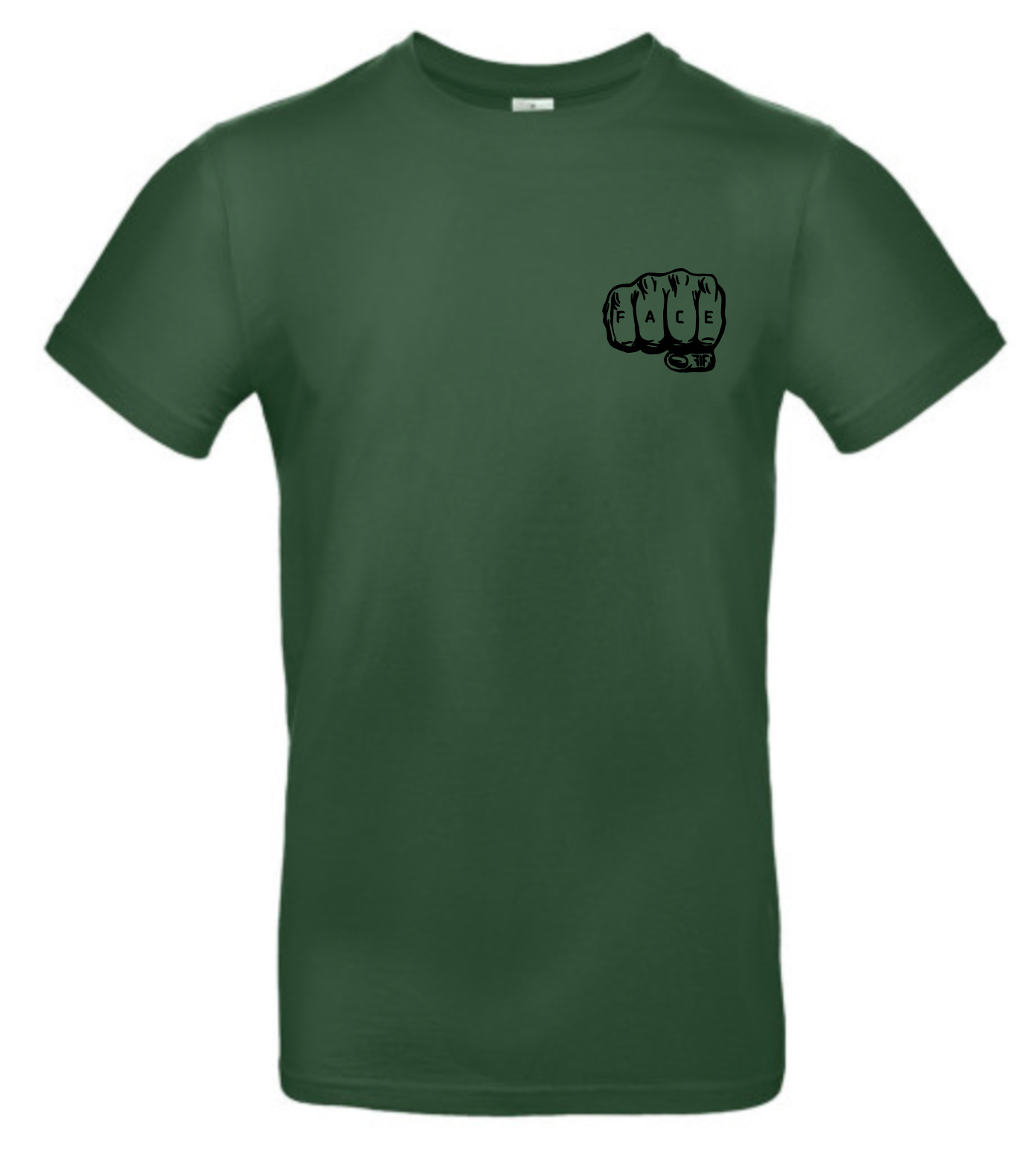 FIF Fist in Face Unisex T-Shirt Bottle Green front black print