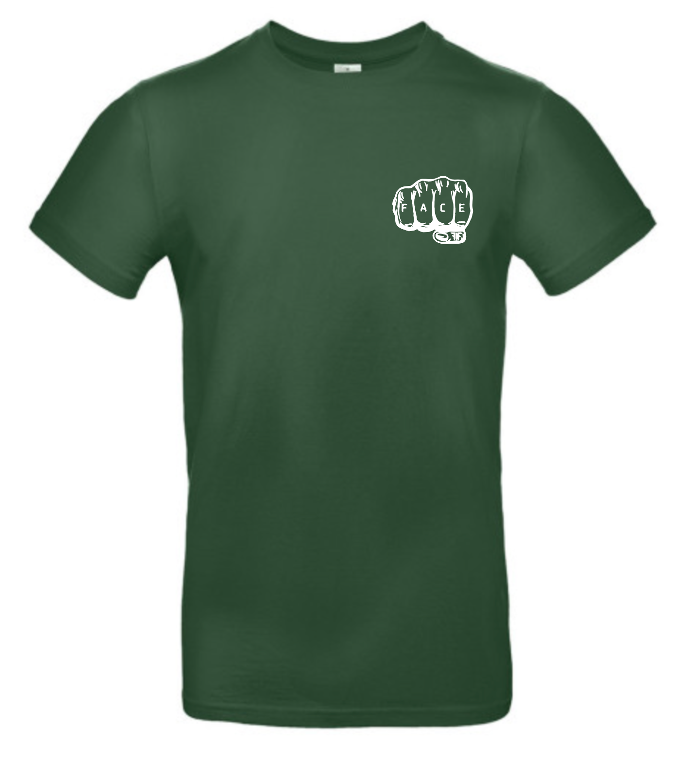 FIF Fist in Face Unisex T-Shirt Bottle Green front white print