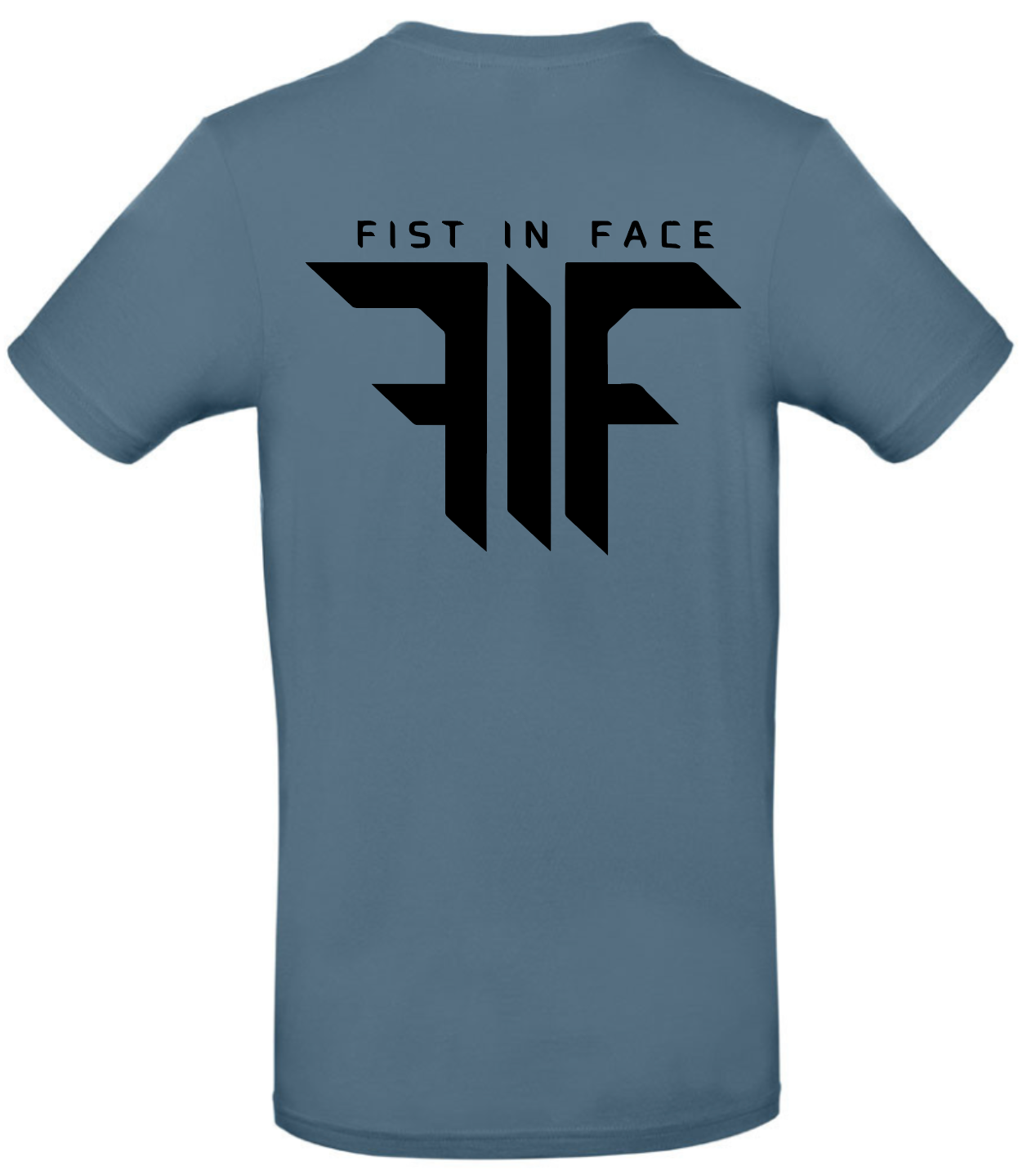 FIF Fist in Face Unisex T-Shirt Stone Blue back black print