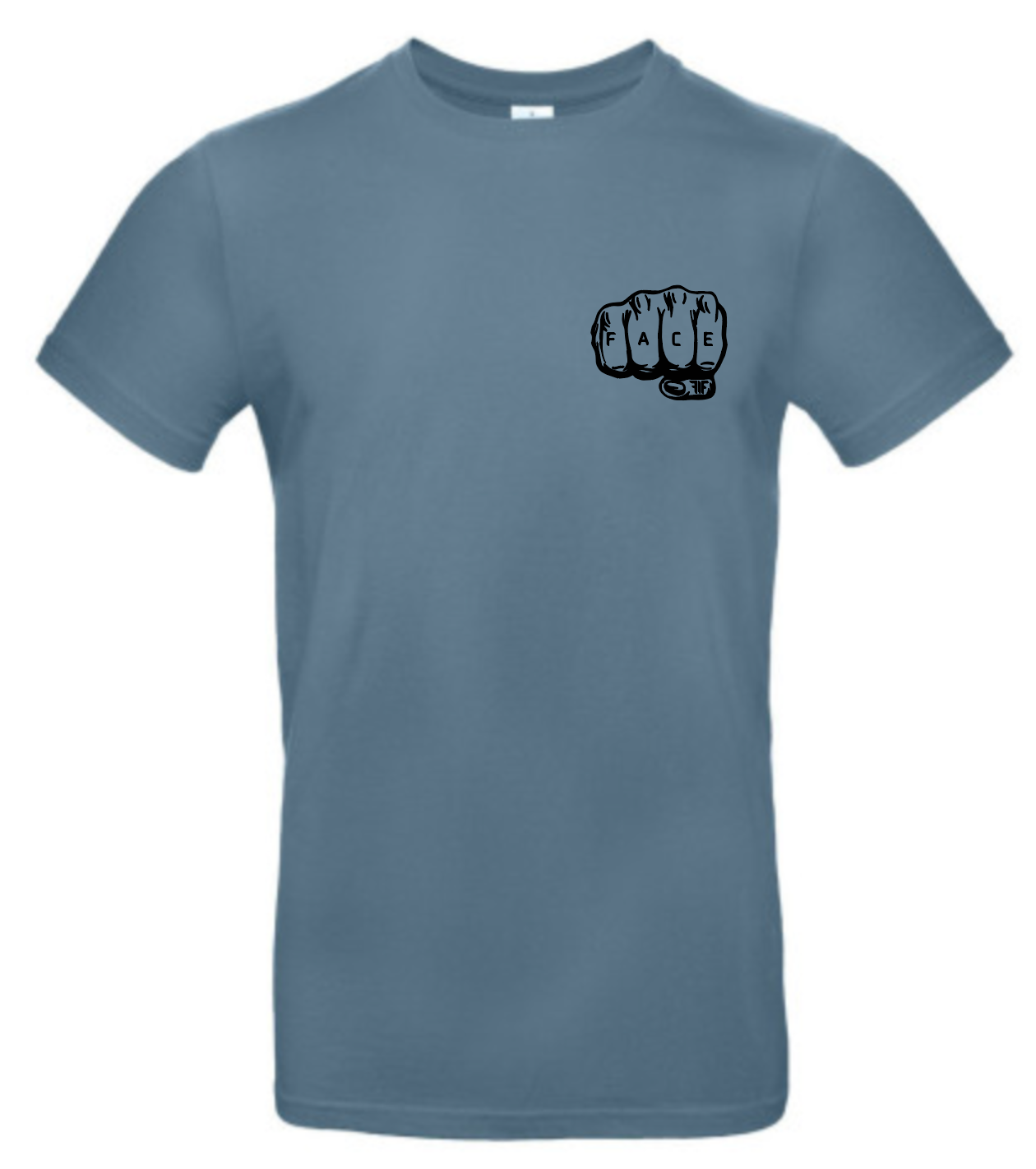 FIF Fist in Face Unisex T-Shirt Stone Blue front black print