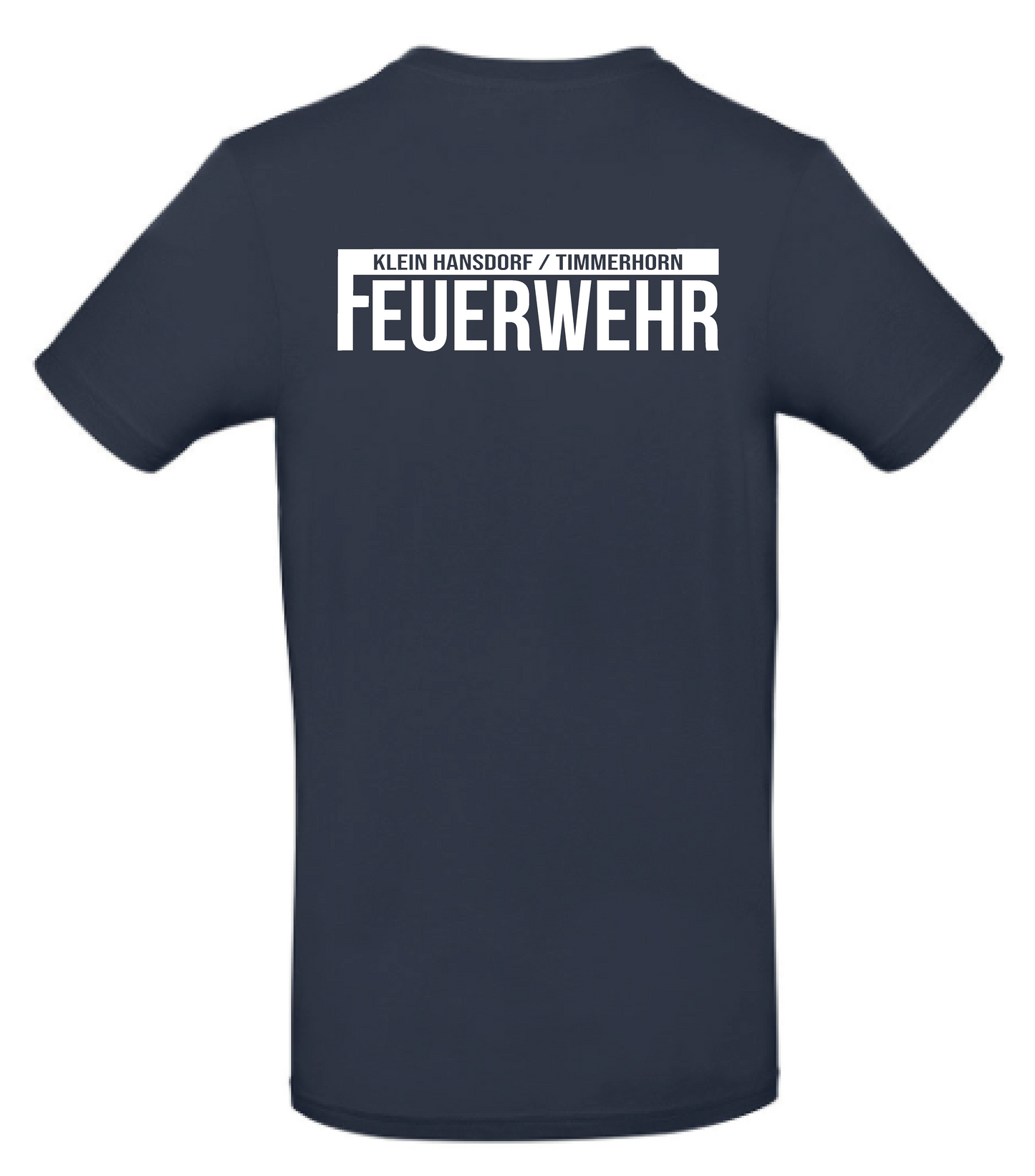 FF53 T-Shirt Navy mit weißem Feuerwehr-Logo – Rückansicht