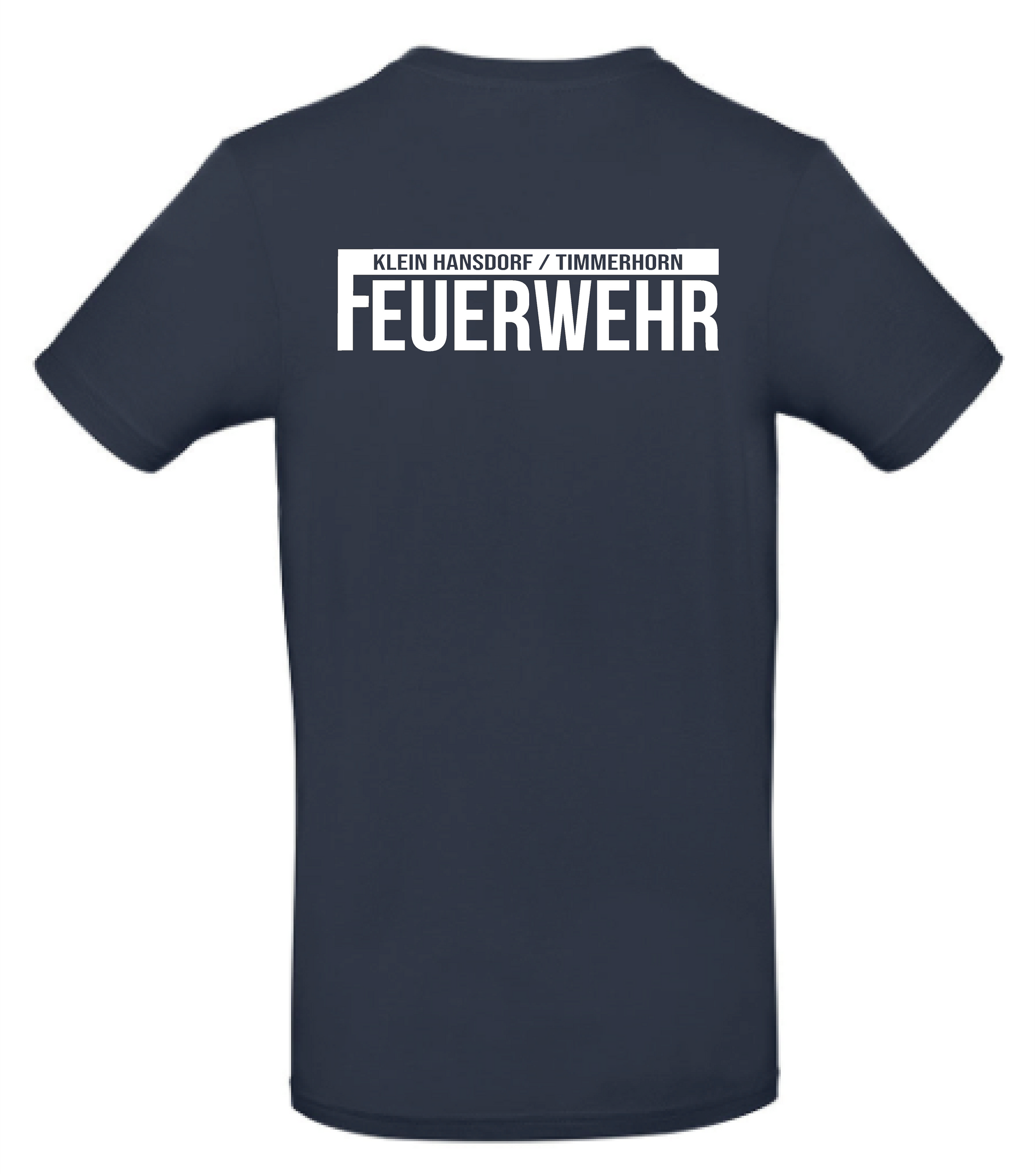 FF53 T-Shirt Navy mit weißem Feuerwehr-Logo – Rückansicht