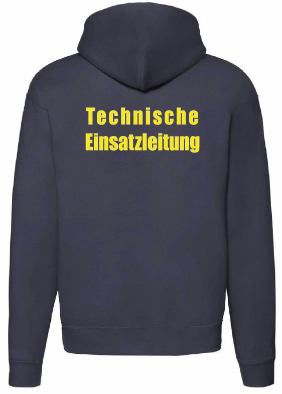 TEL Sweatshirtjacke mit Kapuze Navy – Rückansicht
