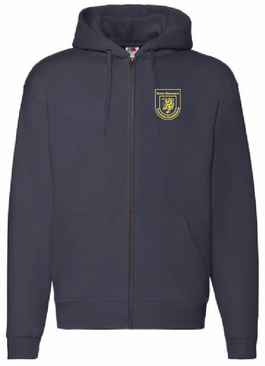 TEL Sweatshirtjacke mit Kapuze Navy mit gelbem Wappen