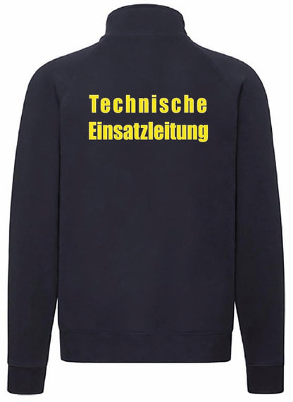 TEL Sweatshirtjacke ohne Kapuze Damen Navy – Rückansicht