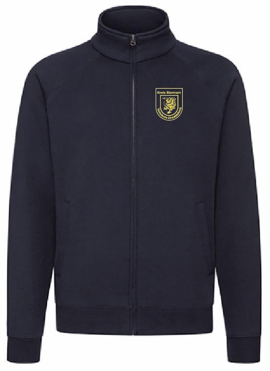 TEL Sweatshirtjacke ohne Kapuze Navy mit gelbem Wappen