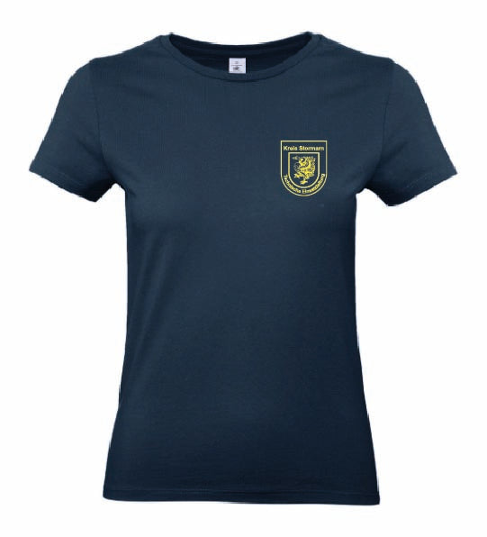TEL T-Shirt Damen Navy mit gelbem Wappen – Technische Einsatzleitung