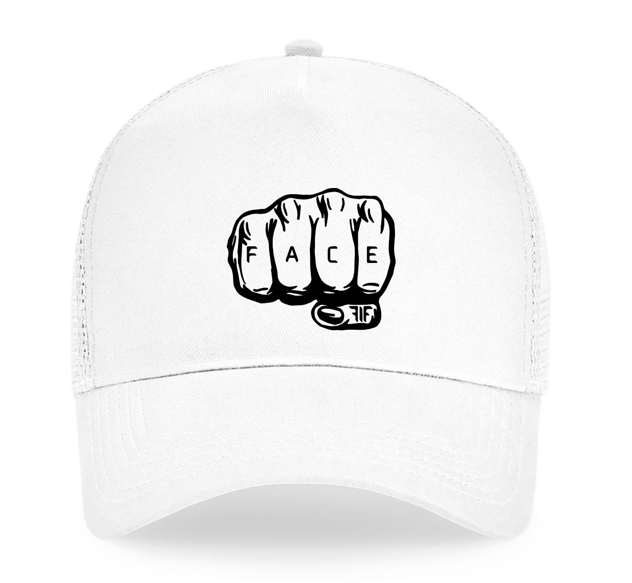 Trucker Cap White Fist black